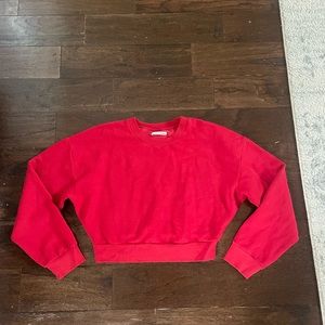 Reformation cropped red crew neck